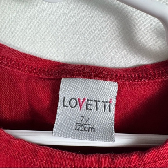 Lovetti Red T-Shirt Girls 7Y - Picture 3 of 4